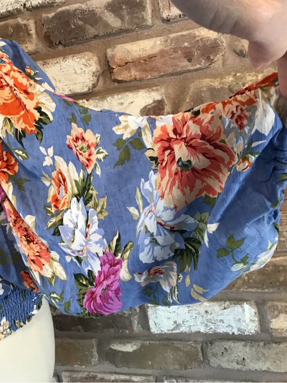 RACHEL Rachel Roy Periwinkle Blue Floral Tie-Front Blouse L - Picture 7 of 9